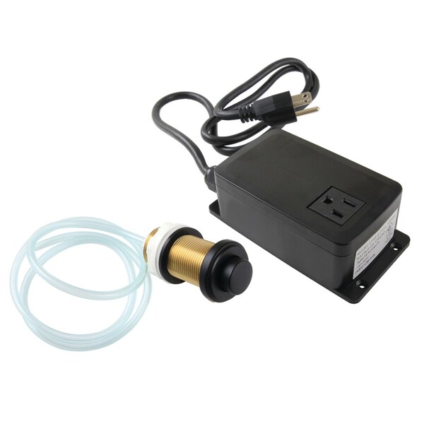 Single Outlet Garbage Disposal Air Switch Kit, Matte Black